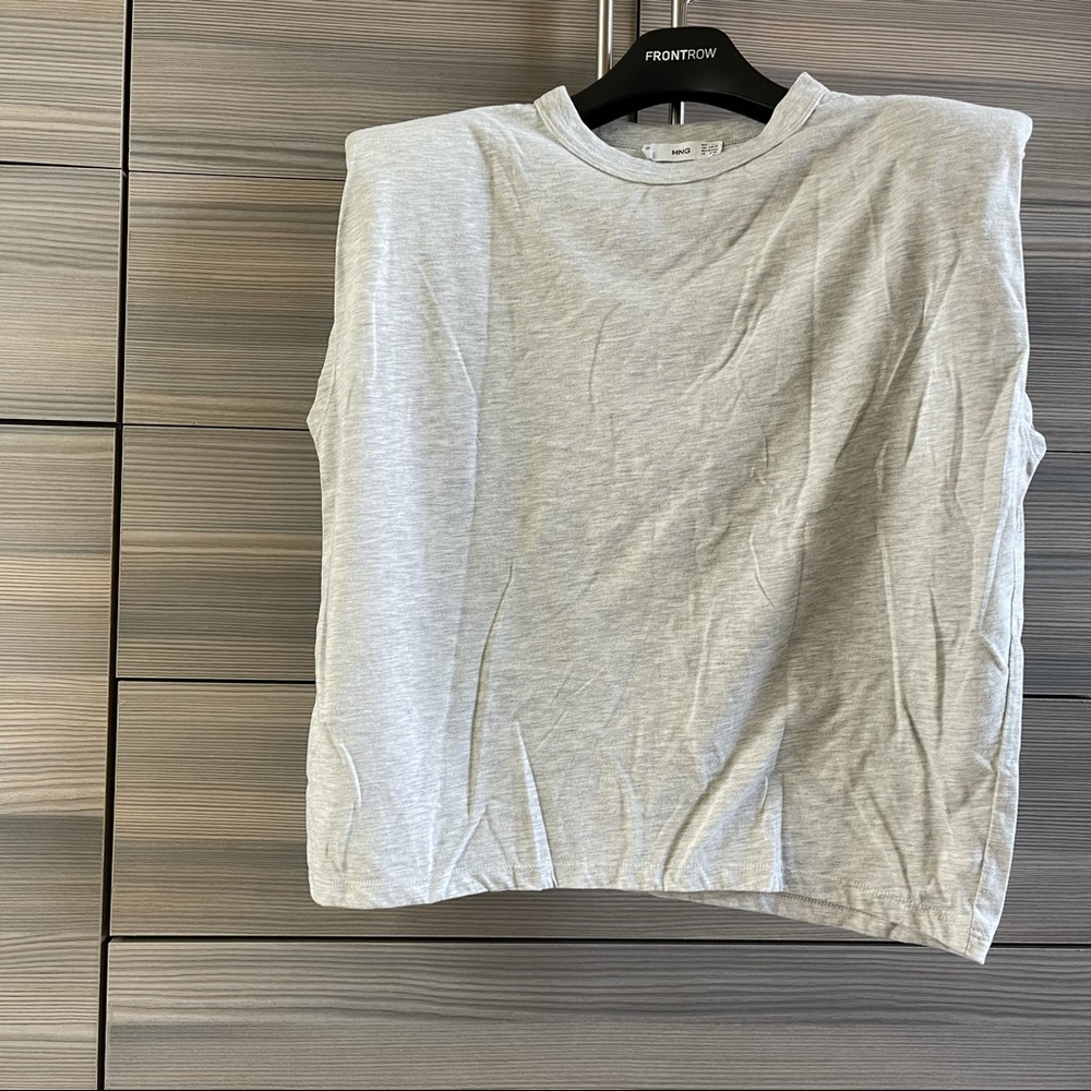 Mango boxy T-shirt with shoulder pads